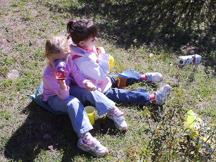 Aliciya and her cousin, Sevara, had a little picnic